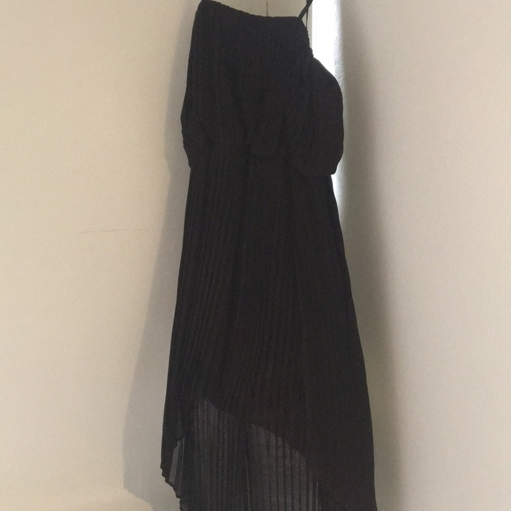 BCBG High Low Strapless Pleated Dress